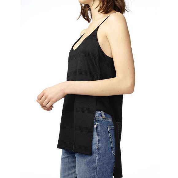 A|X Armani Exchange Womens Mesh High-Low Cami X-Small Black - Picture 2 of 4